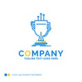 award, competitive, cup, edge, prize Blue Yellow Business Logo t