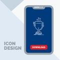 award, competitive, cup, edge, prize Line Icon in Mobile for Download Page