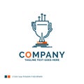 award, competitive, cup, edge, prize Logo Design. Blue and Orang