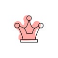 Award, crown with color shadow vector icon in awards set