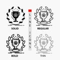 award, cup, prize, reward, victory Icon in Thin, Regular, Bold Line and Glyph Style. Vector illustration