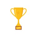 Award cup. Trophy prize. Vector illustration. Icon in flat design