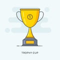 Award cup vector icon. Trophy award cup gold prize champion win victory Royalty Free Stock Photo