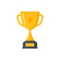 Award cup vector icon. Trophy award cup gold prize champion win victory Royalty Free Stock Photo