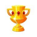 Award cup, vector icon. Trophy award cup, the gold prize champion wins victory Royalty Free Stock Photo