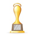 Award cup victory prize realistic 3d trophy icons isolated design vector illustration