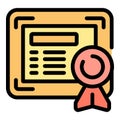 Award diploma icon vector flat