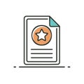 Award document vector design icon illustration with star certificate document award achievement qualification Royalty Free Stock Photo
