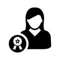 Award, employee, manager icon. Black vector design