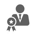 Award, employee, manager icon. Gray vector graphics