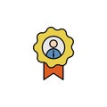 Award, employee, worker colored icon. Can be used for web, logo, mobile app, UI, UX