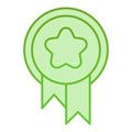 Award flat icon. Medal with ribbon green icons in trendy flat style. Pet award gradient style design, designed for web Royalty Free Stock Photo