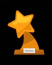 Award golden or silver star icon.