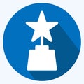 Award Icon in trendy long shadow style isolated on soft blue background Royalty Free Stock Photo
