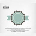 Award icon . Vector infographic sign for the First Place. Circle symbol with ribbon on abstract gray triangle background