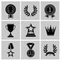 Award icons set black