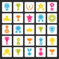 Award icons set.Vector prizes collection.