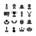 Award icons set, winner icon collection