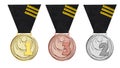 Award karate gold, silver, bronze Royalty Free Stock Photo