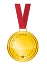 Gold medal vector stock image.Award medal vector isolated on white background Royalty Free Stock Photo