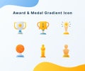 Award and medal gradient icon with modern cartoon flat color isolated background Royalty Free Stock Photo