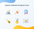 Award and medal gradient icon with modern cartoon flat color isolated background Royalty Free Stock Photo