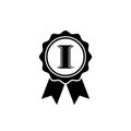 Award medal icon. First place award rosette symbol Royalty Free Stock Photo