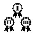 Award medal icon set - 1.2.3 place. Rosette symbol Royalty Free Stock Photo