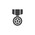 Award medal star vector icon