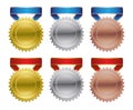 Award medals - gold, silver, bronze Royalty Free Stock Photo