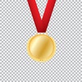 Award medals isolated on transparent background. Vector illustration of winner concept Royalty Free Stock Photo