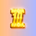 Award number 10 banner, gold object