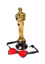 Award of Oscar ceremony and bow tie Royalty Free Stock Photo