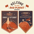 Award pennants for Mars colonization program Royalty Free Stock Photo