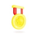 Award, Prize and Medal. First place or best product. Gold medals with red ribbons. Vector illustration Royalty Free Stock Photo