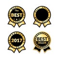 Award ribbon the best seller set Royalty Free Stock Photo