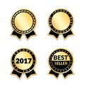 Award ribbon the best seller set Royalty Free Stock Photo