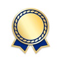 Award ribbon isolated. Gold blue design medal, label, badge, certificate. Symbol best sale, price, quality, guarantee or