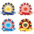 Award ribbon rosettes. Royalty Free Stock Photo