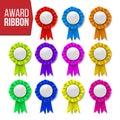 Award Ribbon Set Vector. Certificate Banner. Celebration Tag. Advertising Event. Best Trophy. Luxury Product. Object Royalty Free Stock Photo