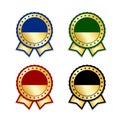 Award ribbons isolated set. Gold design medal, label, badge, certificate. Symbol best sale, price, quality, guarantee or Royalty Free Stock Photo