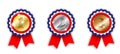 Award ribbons, 1st, 2nd and 3rd place
