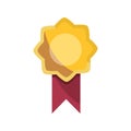 Award rosette certificate success online education isolated icon shadow