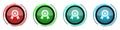 Award round glossy vector icons, set of buttons for webdesign, internet and mobile phone applications in four colors options