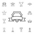 Award, shield, medal, ribbon flat vector icon in awards pack