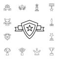 Award, star, shield, ribbons flat vector icon in awards pack