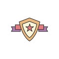 Award, star, shield, ribbons icon. Simple outline colored vector of award icons for ui and ux, website or mobile application