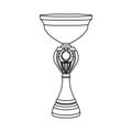 Award tennis trophy cup icon, outline style