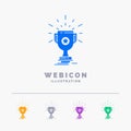 award, trophy, prize, win, cup 5 Color Glyph Web Icon Template isolated on white. Vector illustration