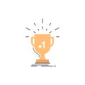 award, trophy, win, prize, first Flat Color Icon Vector